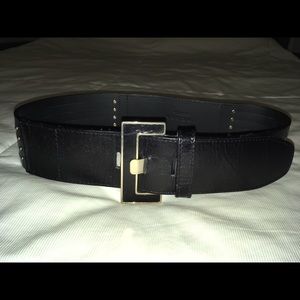 REISS studded black and silver belt